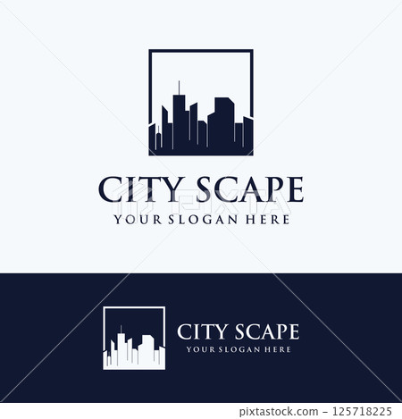 Healthy modern city skyline logo template design.Logo for business, property, building and architect. 125718225