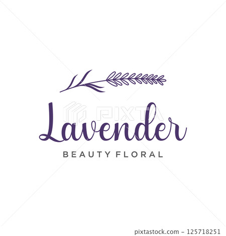 Hand drawn organic lavender flower logo template design.Logo for cosmetic, beauty,tea,oil,herb. Hand drawn organic lavender flower logo template design.Logo for cosmetic, beauty,tea,oil,herb. 125718251