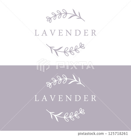 Hand drawn organic lavender flower logo template design.Logo for cosmetic, beauty,tea,oil,herb. 125718261