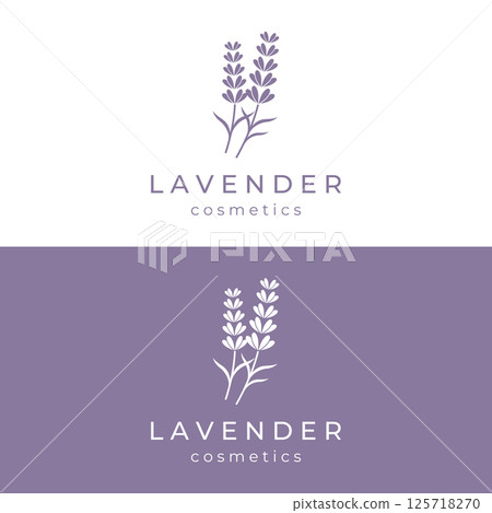 Hand drawn organic lavender flower logo template design.Logo for cosmetic, beauty,tea,oil,herb. Hand drawn organic lavender flower logo template design.Logo for cosmetic, beauty,tea,oil,herb. 125718270