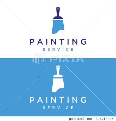 Paint brush and roll logo template creative design for home and city service. Paint brush and roll logo template creative design for home and city service. 125718286