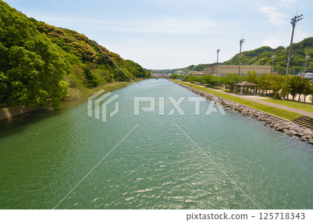 Scenery of the mouth of the Saikai River Scenery of the mouth of the Saikai River 125718343