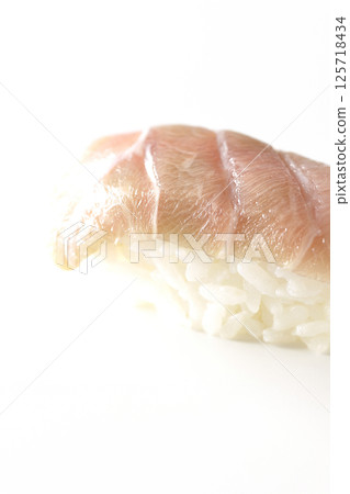 Fatty tuna nigiri photographed on white background 125718434