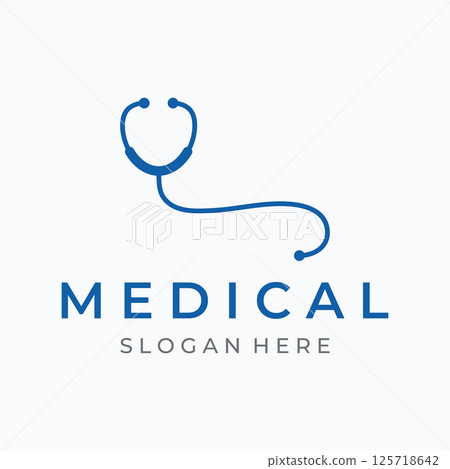 Doctor stethoscope logo template design for health care with creative idea. Vector illustration. 125718642