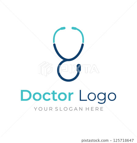 Doctor stethoscope logo template design for health care with creative idea. Vector illustration. 125718647