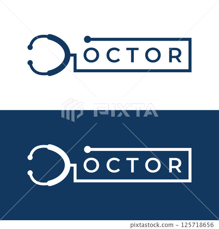 Doctor stethoscope logo template design for health care with creative idea. Vector illustration. 125718656