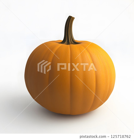 Beautifully realistic pumpkin featured against a plain white background for a vibrant appeal. Food product concept 125718762