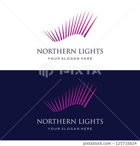 The northern lights wave logo design was inspired by the aurora borealis. The northern lights wave logo design was inspired by the aurora borealis. 125718824