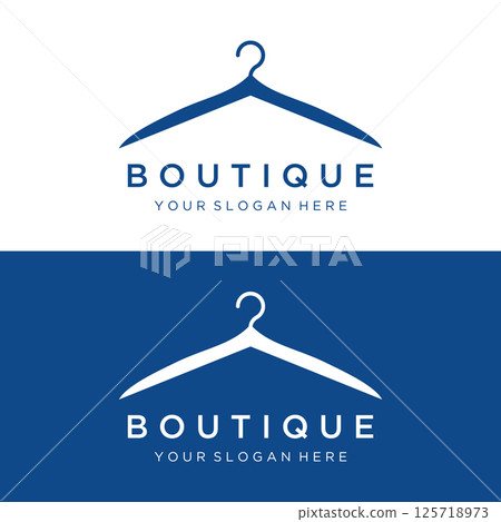 Simple coat hanger logo template design with creative idea.Logo for business, boutique, fashion, beauty. Simple coat hanger logo template design with creative idea.Logo for business, boutique, fashion, beauty. 125718973