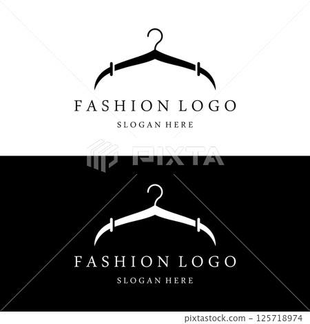 Simple coat hanger logo template design with creative idea.Logo for business, boutique, fashion, beauty. Simple coat hanger logo template design with creative idea.Logo for business, boutique, fashion, beauty. 125718974