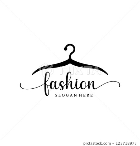Simple coat hanger logo template design with creative idea.Logo for business, boutique, fashion, beauty. Simple coat hanger logo template design with creative idea.Logo for business, boutique, fashion, beauty. 125718975