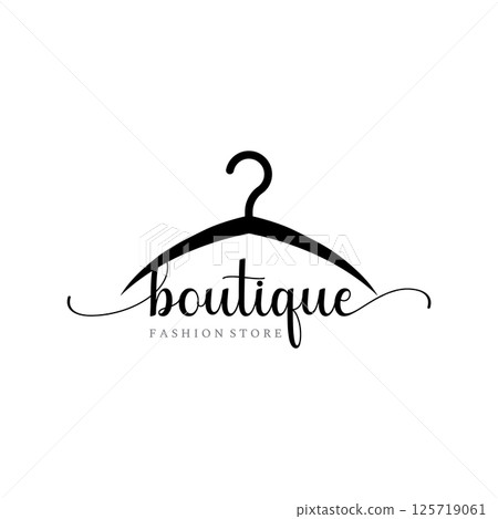 Simple coat hanger logo template design with creative idea.Logo for business, boutique, fashion, beauty. Simple coat hanger logo template design with creative idea.Logo for business, boutique, fashion, beauty. 125719061