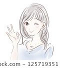 A woman giving an okay sign 125719351