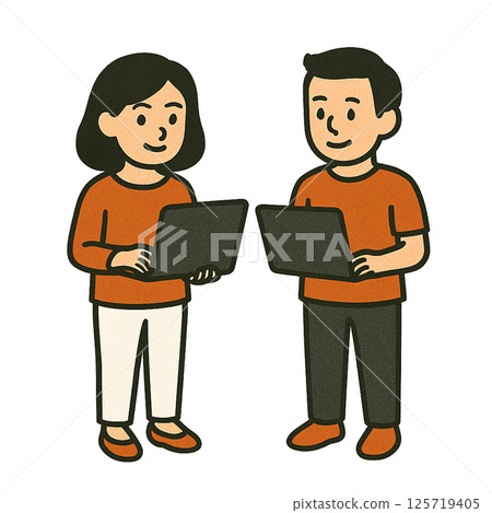 Men and women with laptops 125719405