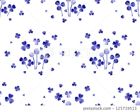 三葉草無縫圖案(水彩畫)B-1' 三葉草無縫圖案(水彩畫)B-1' 125719513