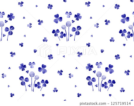 三葉草無縫圖案(水彩畫)B-2 三葉草無縫圖案(水彩畫)B-2 125719514
