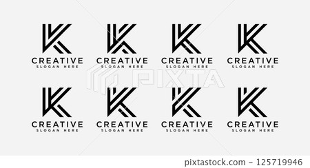 set of letter k logo vector design template 125719946