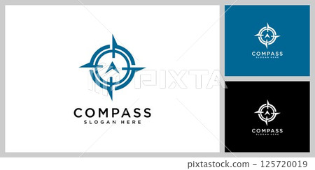 compass logo design vector template 125720019