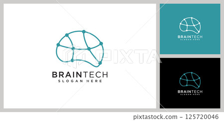 brain technology logo design vector template 125720046