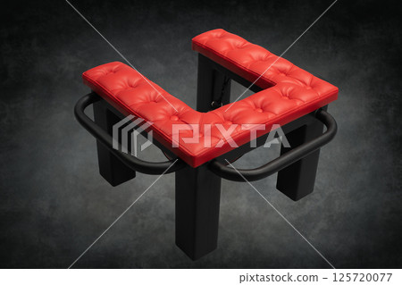Unique red upholstered bdsm furniture designed for playful activities and exploration in a comfortable setting Unique red upholstered bdsm furniture designed for playful activities and exploration in a comfortable setting 125720077