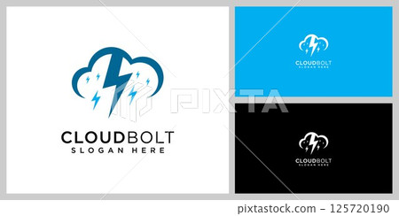 cloud bolt logo design vector template cloud bolt logo design vector template 125720190