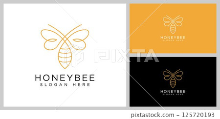 honey bee logo vector design template 125720193