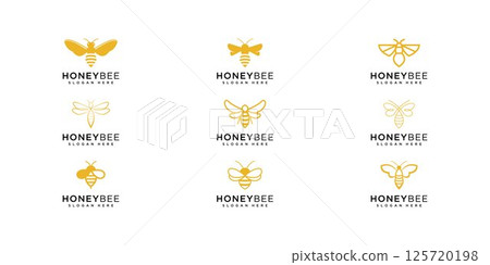 set of honey bee animal logo vector 125720198