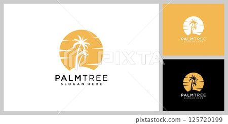 palm tree logo vector design template palm tree logo vector design template 125720199