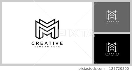 initial letter m logo vector design 125720200