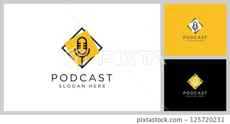 podcast logo design template vector podcast logo design template vector 125720231