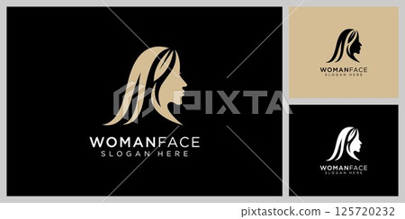 Beauty woman hairstyle logo design Beauty woman hairstyle logo design 125720232