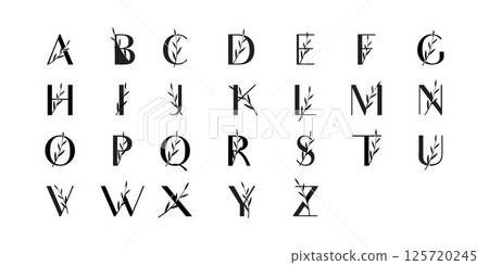 Set of abstract initial a-z.monogram logo design Set of abstract initial a-z.monogram logo design 125720245