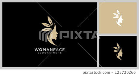 woman face logo vector design template woman face logo vector design template 125720266