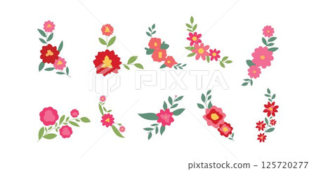 set of flower logo vector template full color set of flower logo vector template full color 125720277