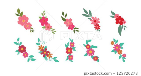 set of flower logo vector template full color set of flower logo vector template full color 125720278