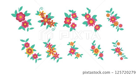 set of flower logo vector template full color set of flower logo vector template full color 125720279