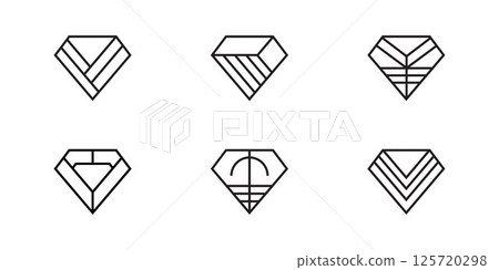 set of diamond geometric logo vector design set of diamond geometric logo vector design 125720298