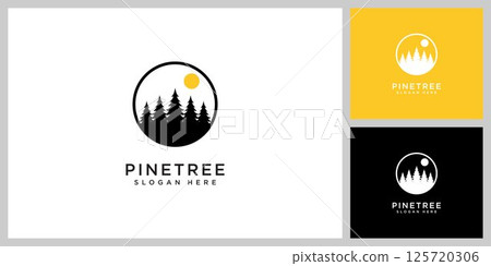 pine tree logo vector design template 125720306