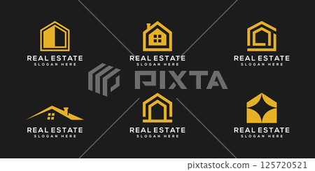 set of home logo design template set of home logo design template 125720521