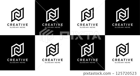 Set of initial letter N logo vector template Set of initial letter N logo vector template 125720523