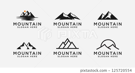 set of mountain logo vector design template 125720554