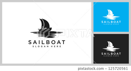 sailing yacht logo vector design 125720561