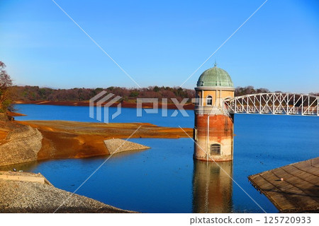 Scenery of a lake with low water level 4 Scenery of a lake with low water level 4 125720933