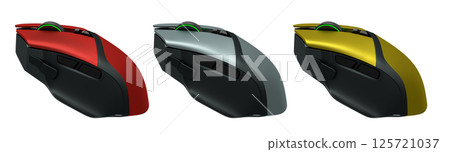 Set of wireless gaming computer mouse isolated on white background 125721037