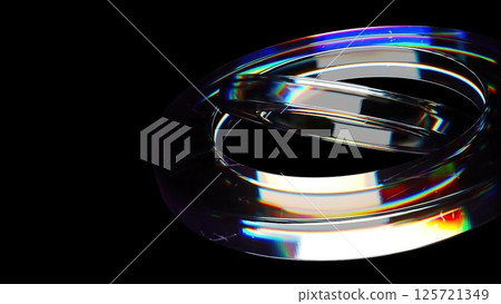 Dispersed glass element. Computer generated 3d render 125721349