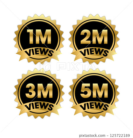 Million Views Vector Set Design Template Million Views Vector Set Design Template 125722189