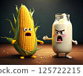Fighting corn and milk characters 125722215