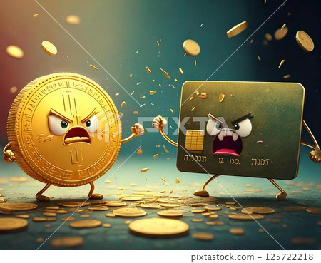 戰鬥硬幣和信用卡角色 125722218