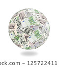 Money goes around the globe 125722411