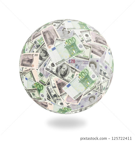 Money goes around the globe 125722411